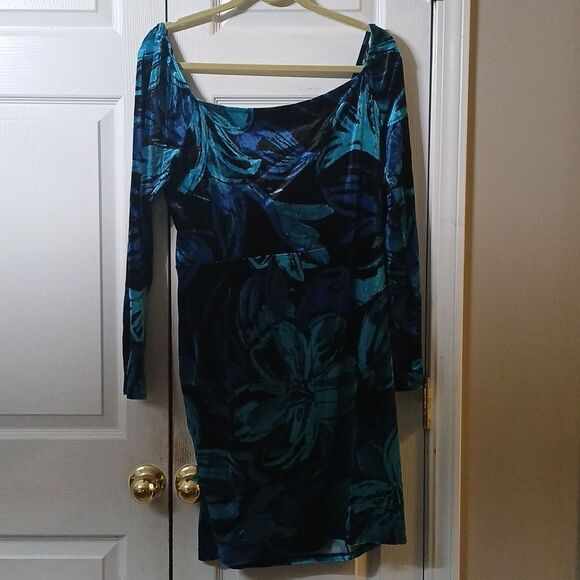 Venus blue turquoise faux wrap dress super soft Sz XL EUC - Picture 6 of 8